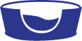 dog bowl line art icon blue